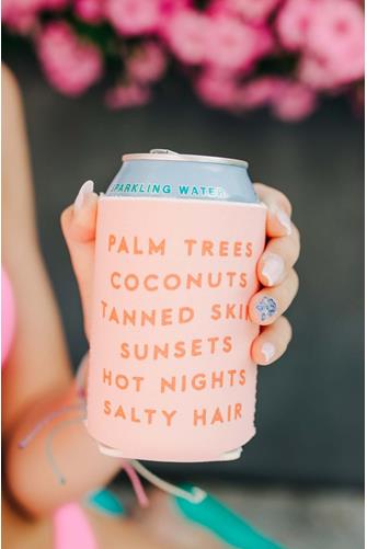 Beach Favorites Koozie PINK