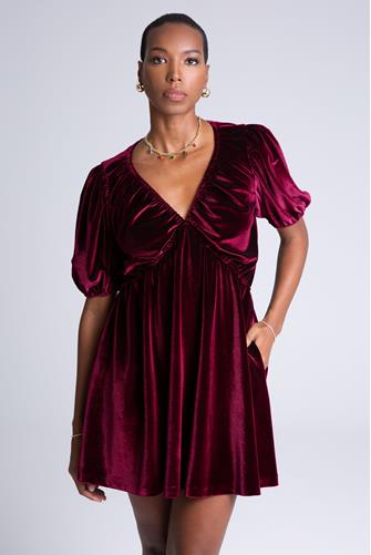 Velvet Mini Dress MERLOT AS SAMPLE