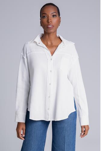 Waffle Button Down WHITE