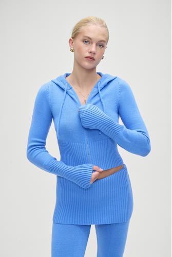 Aimee Cloud Knit Hoodie Blue Moon