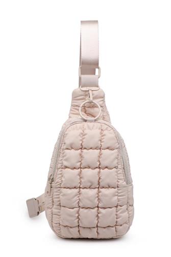 Quilted Nylon Crossbody Bag CREAM