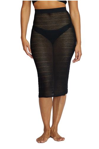 Crochet Midi Skirt BLACK