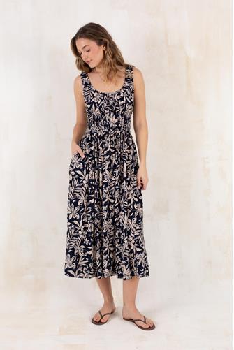 Alisee Sunseeker Midi Dress Navy Canopy Floral