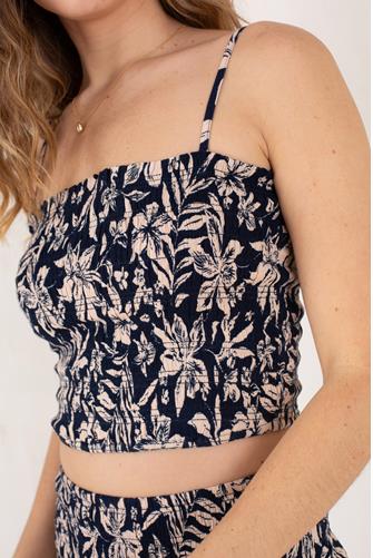 Alisee Smocked Top NAVY CANOPY FLORAL