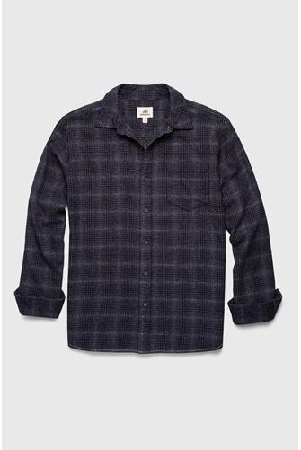 Brian Brushed Plaid Shirt NAVY PLAID