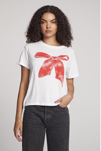 Chaser-Red Bow T-Shirt WHITE