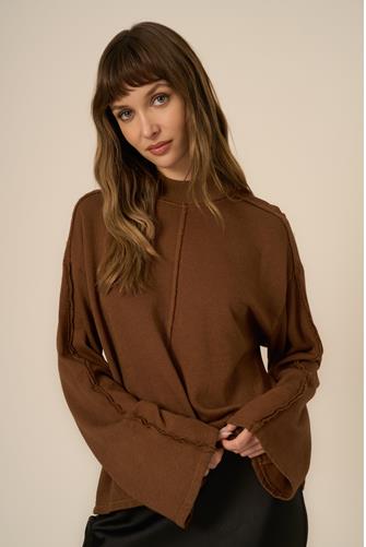 Good Luck Seamed Mockneck GINGERBREAD