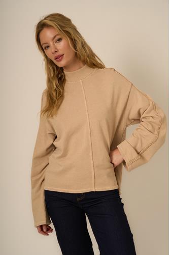 Good Luck Seamed Mockneck CARAMEL