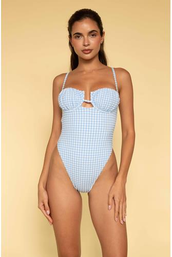 Peri Micro Gingham Petal One Piece PERI MICRO GINGHAM
