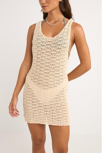 Maddie Knit Scoop Neck Mini Dress CREAM