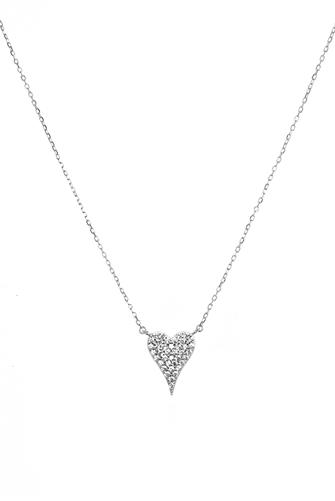 Pave Heart Necklace STERLING SILVER
