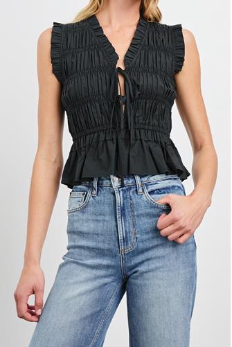 Martine Lace Up Top BLACK