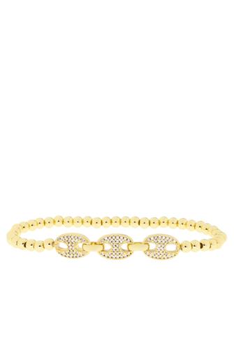 Beaded Pave Stretch Bracelet GOLD