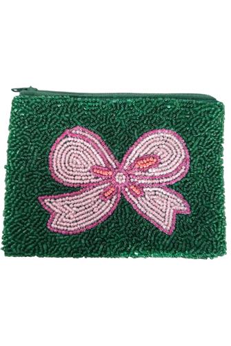 Etta Beaded Coin Purse IVORY/ PINK