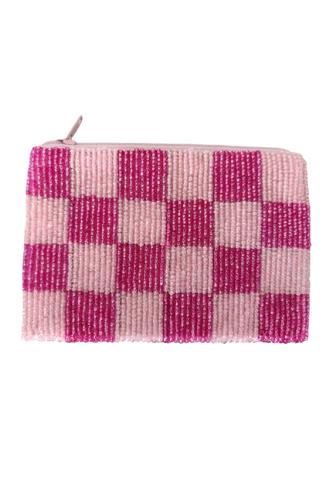 Etta Beaded Coin Purse PINK/ FUCHSIA