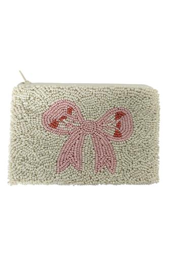 Etta Beaded Coin Purse EMERALD/ PINK