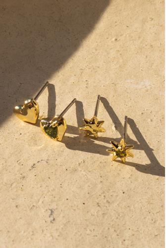The Molten Heart Studs Set GOLD