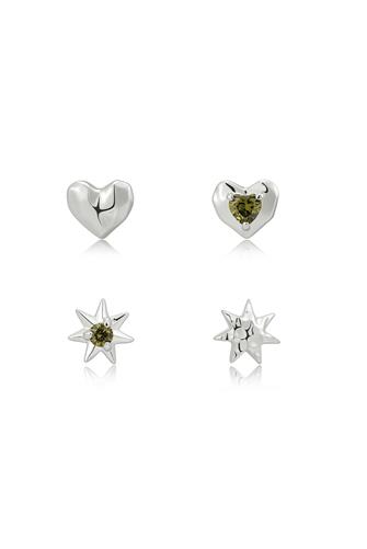 The Molten Heart Studs Set SILVER