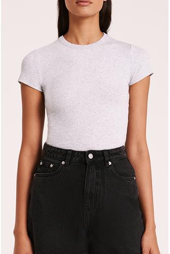 Organic Rib Short Sleeve Tee GREY MARLE
