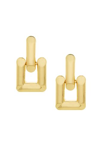 Large Square Link Drop Earring GOLD