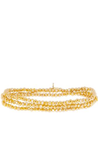 Mini Stretch Crystal Beaded Bracelet SAFFRON