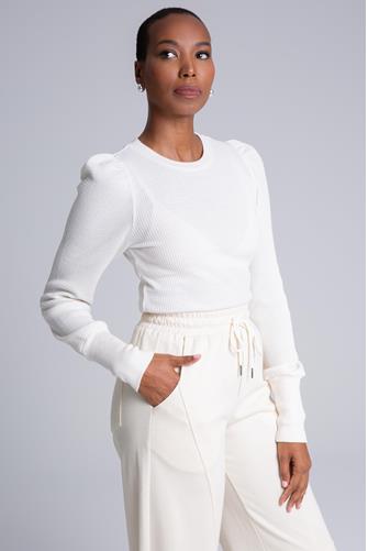 Thermal Puff Sleeve Top WHISPER WHITE
