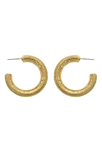 Cz Inset Hoop Earring GOLD