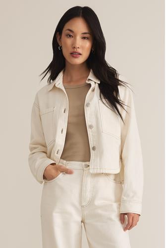 All Day Cropped Denim Jacket OFF WHITE