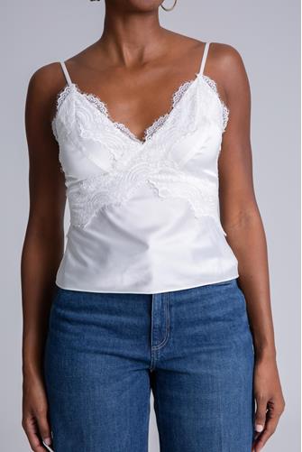 Bare Lace Detail Printed Cami IVORY