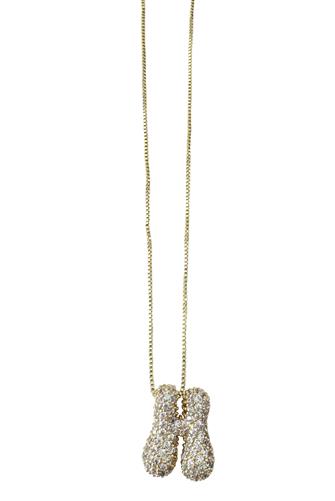 Pave Bubble Initial Necklace GOLD