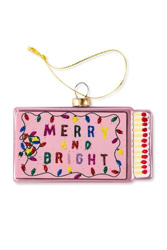 Merry & Bright Matchbook Ornament PINK