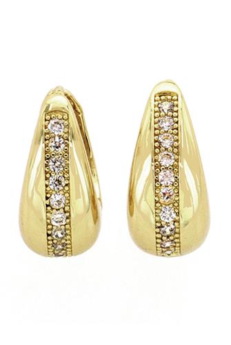 Gold Crystal Cashew Drop Earrings GOLD