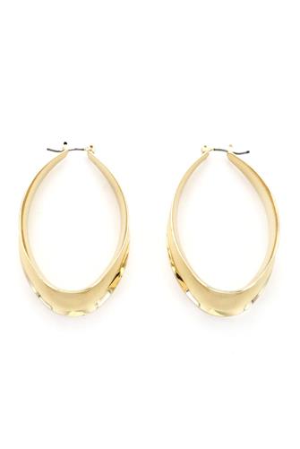 Gold Oval Hoop Earrings GOLD