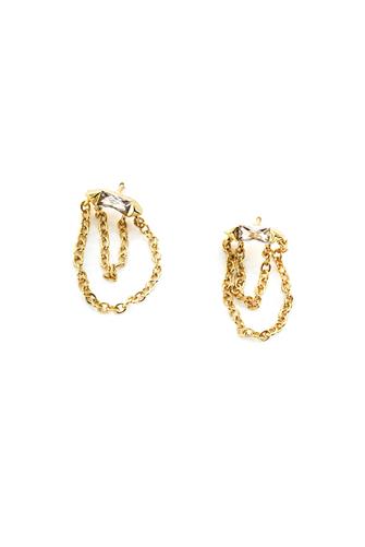 Gold Chain Post Earrings GOLD
