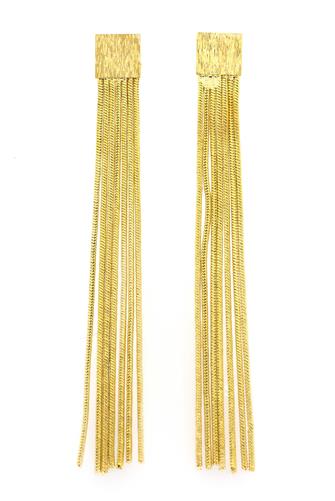 Gold Square Fringe Earrings GOLD