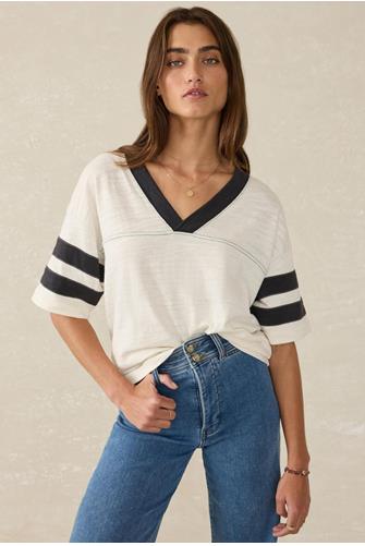 Sunwashed Slub Varsity Tee PHANTOM VARSITY