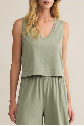 Sloane V-Neck Tank AVOCADO