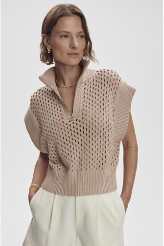Gaines Half Zip Knit LIGHT TAUPE