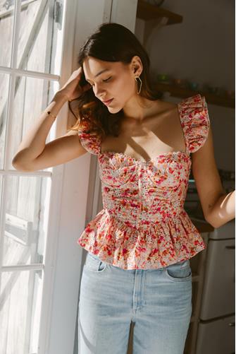 Baylin Top PINK MULTI FLORAL