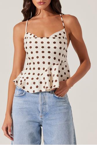 Everli Top BROWN POLKA DOT