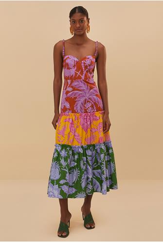 Tropical Swing Mix Midi Dress TROPICAL SWING