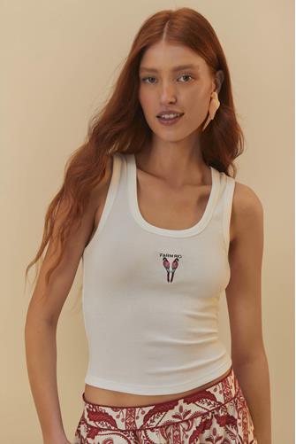 Off-White Embroidered Tank Top OFF WHITE