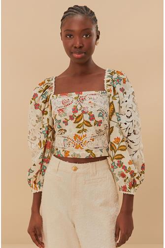 Botanicals Off-White Lace Blouse BOTANICALS OFF WHITE