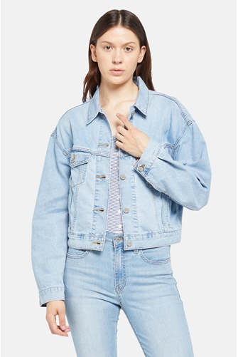 Shrunken 90s Trucker Jacket COOL WISE OWL TRUCKER