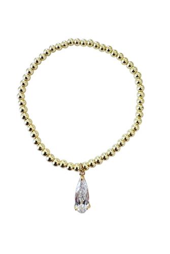 Bea Charm Bracelet GOLD / CZ DROP