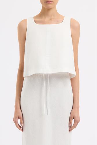 Thilda Linen Top WHITE