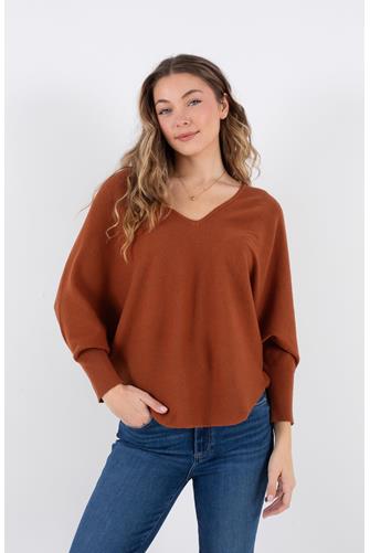 Dolman V-Neck Sweater AUBURN