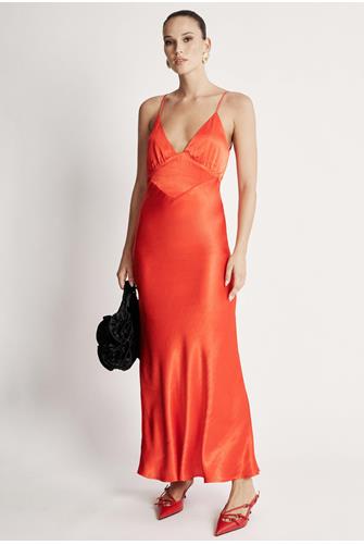 Capri Slip Dress Fire Red