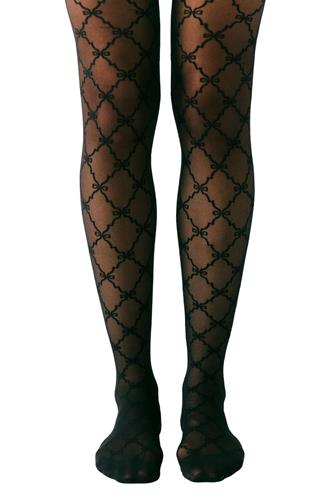 Ribbon Chain Tights BLACK