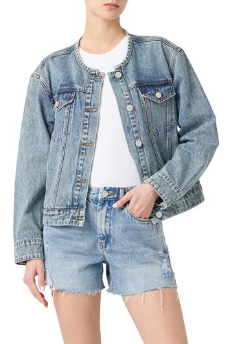 Heads Up Collarless Denim Jacket MED-INDIGO
